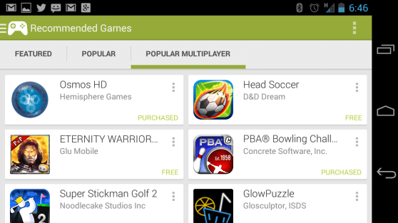 Google Play Games app.