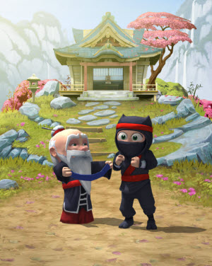 Clumsy Ninja and sensei