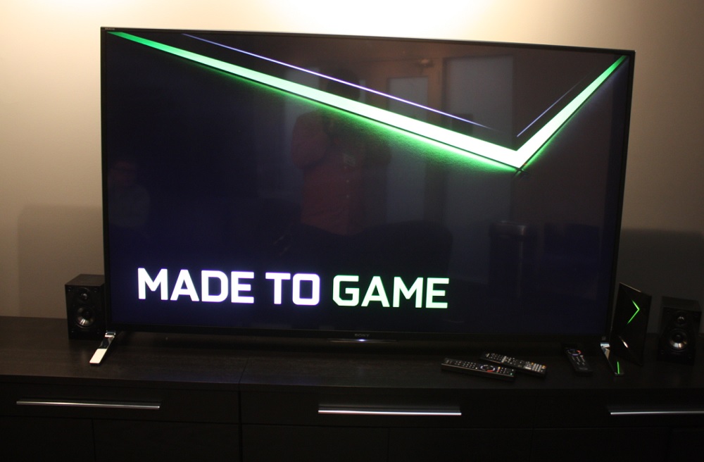 Shield set-top box and a big-screen TV