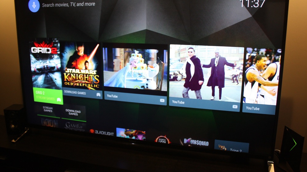 Shield Set-Top Console navigation menu.