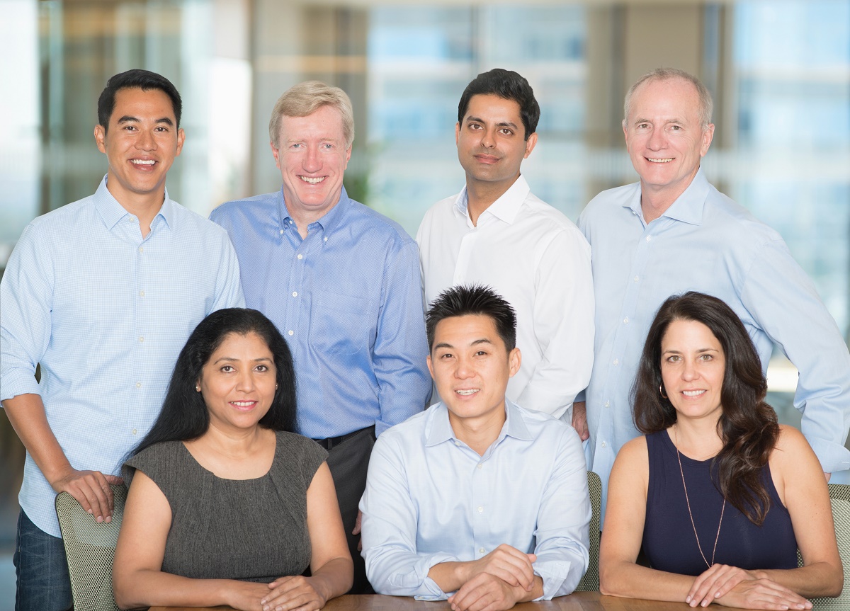 The team at Signia Venture Partners. Left to right. Top: Zaw Thet, Ed Cluss, Sunny Dhillon, Rick Thompson. Bottom: Anagha Raje, Linus Liang, Gina Domizio.