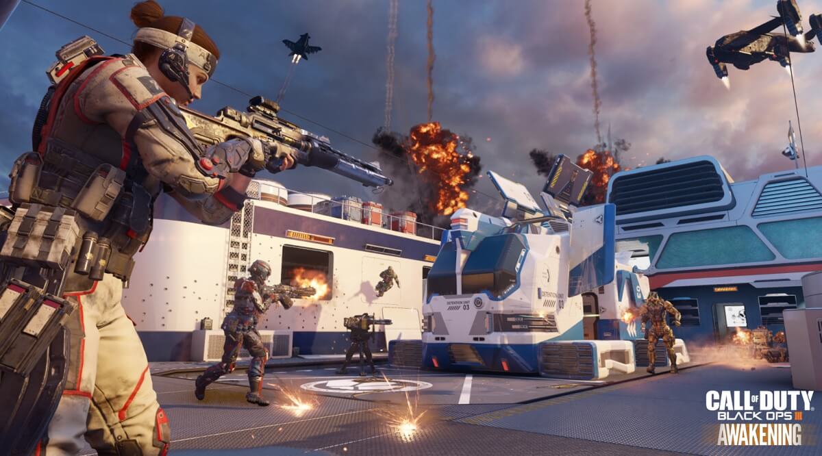 Skyjacked map in Awakening DLC for Call of Duty: Black Ops III