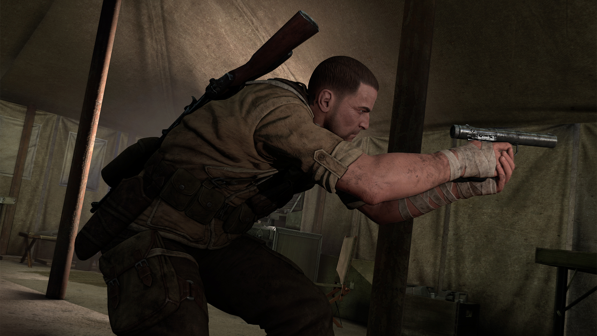 Pistols, rifles, submachine guns and more are part of your arsenal.