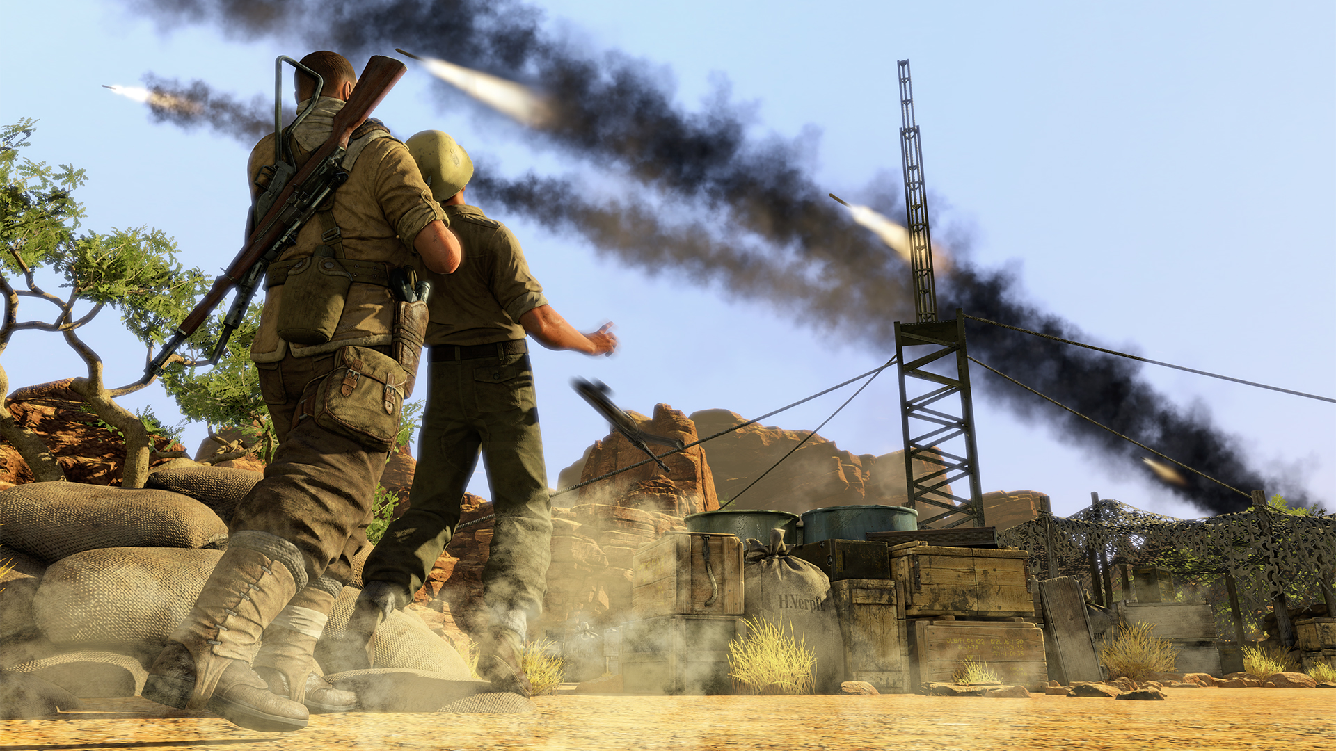 Adding a visual indicator of enemy awareness helped make navigating Sniper Elite III's large maps more palatable.