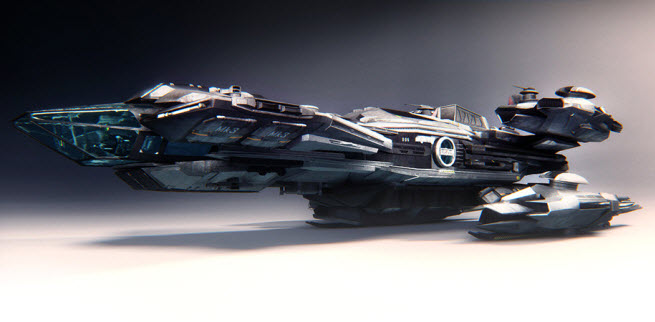 A Constellation class freighter in Star Citizen.