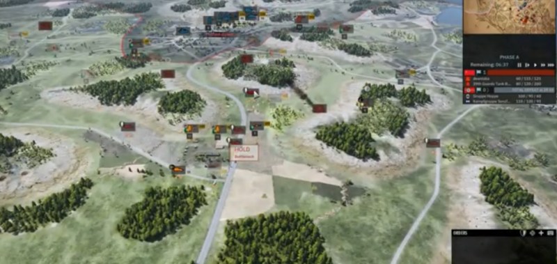 Your forces appear as icons when you zoom out in Steel Division 2.
