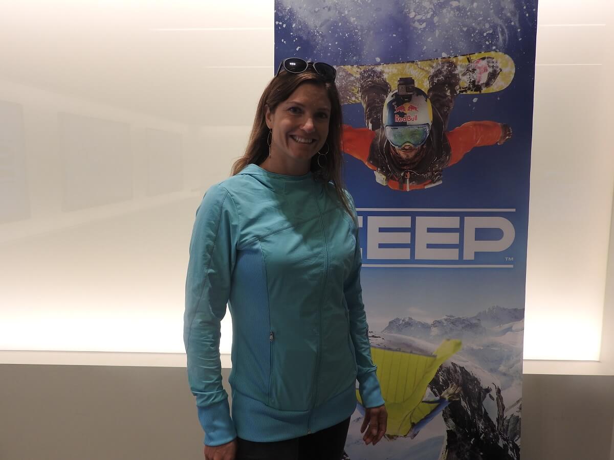 Julia Mancuso, Olympic gold medalist, took a turn at Ubisoft's Steep.
