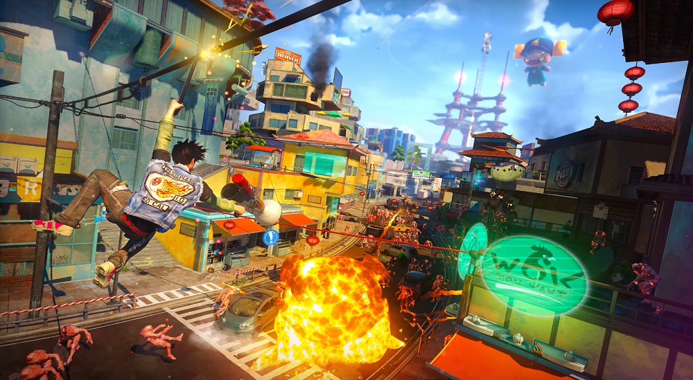 Sunset Overdrive's explosive colors in action.