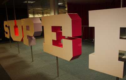 The big sign at company HQ. Supercell.