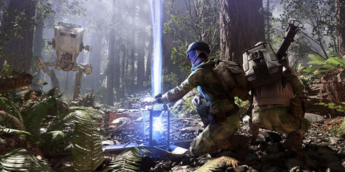 These dummies thought bipedal armor was a good idea. Watch this guy run right into this explosive that is flashing a bright blue light. Telling you man, the Empire is dumb.