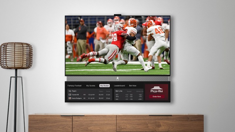 Telly's second screen can give you relevant ads while you're watching a football game.