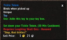 World of Warcraft tickle totem