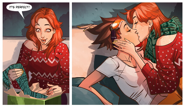 Tracer's big kiss.