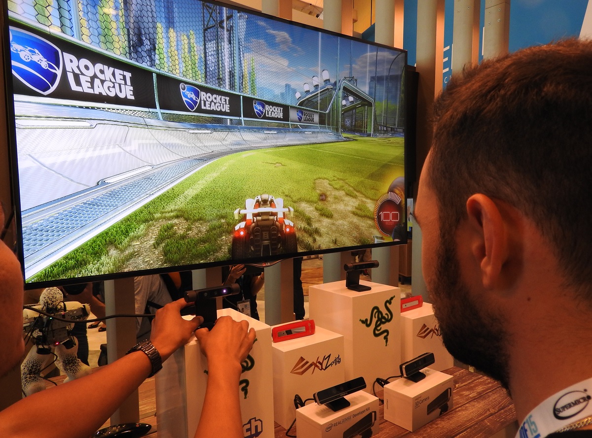 An Intel RealSense camera can insert your image into a game livestream.