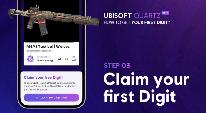 Ubisoft lets you claim your first Digit, or NFT item.