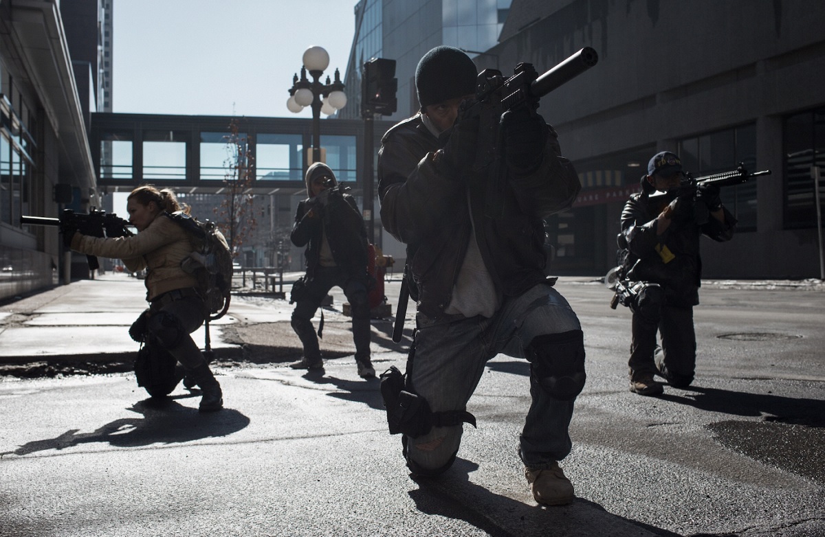 A squad of agents in the live-action film of The Division.