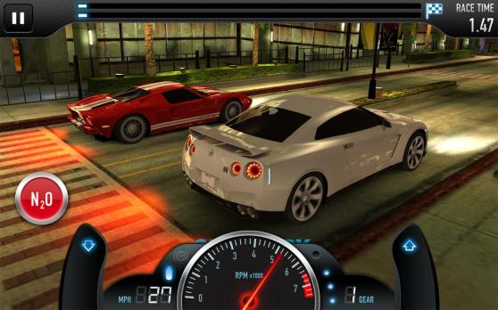 The start of a match in CSR Racing.