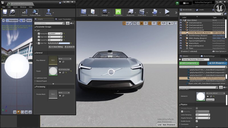Unreal Engine will power the interior graphics of Volve's upcoming electric cars.