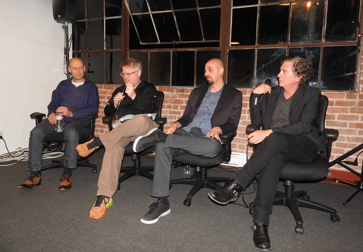 VR panelists (left to right) Ori Inbar, Robert Scoble, Peter Wilkins, and Tony Parisi.
