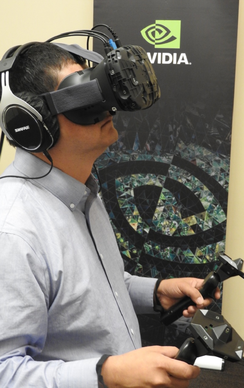 Dean Takahashi tries out the Everest VR demo with Nvidia and HTC VR tech.