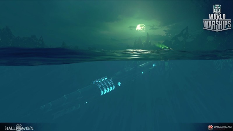 The underwater view for subs in World of Warships.