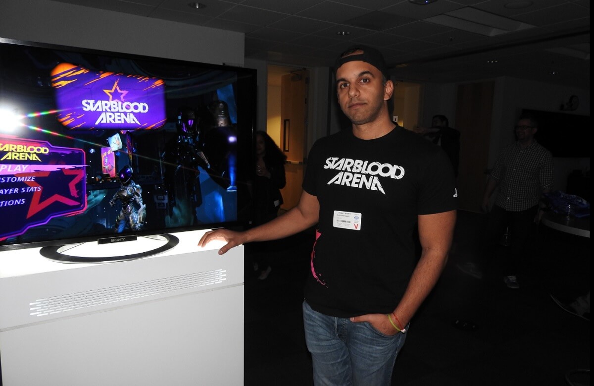 Jay Koottarappallil, CEO of WhiteMoon Dreams, with StarBlood Arena.