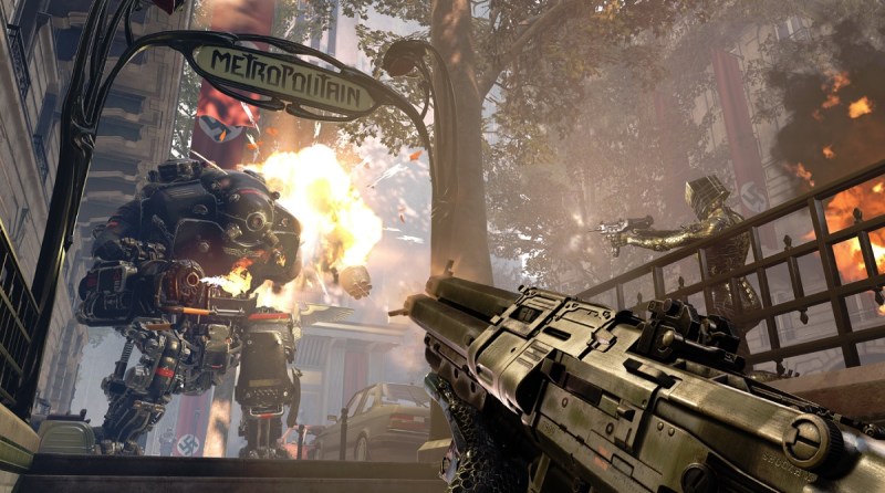 Uh oh. Co-op makes taking down bosses a lot easier in Wolfenstein: Youngblood.