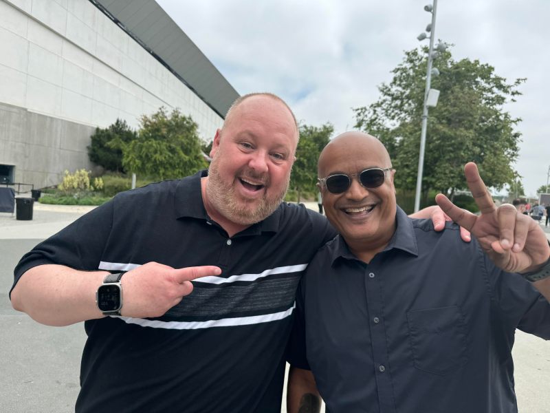 Aaron Greenberg and Leo Olebe of Microsoft.