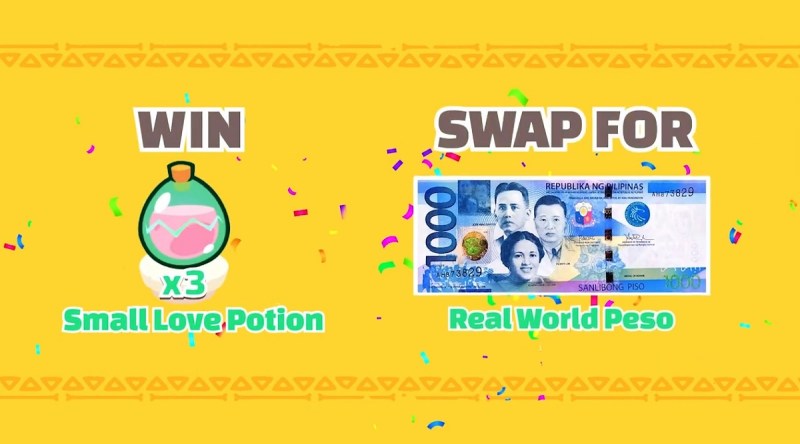 Axie Infinity lets you convert game rewards to real money.
