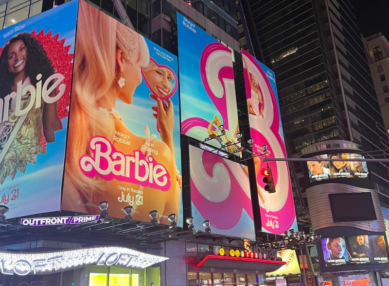 Barbie was all over Times Square in New York last year.