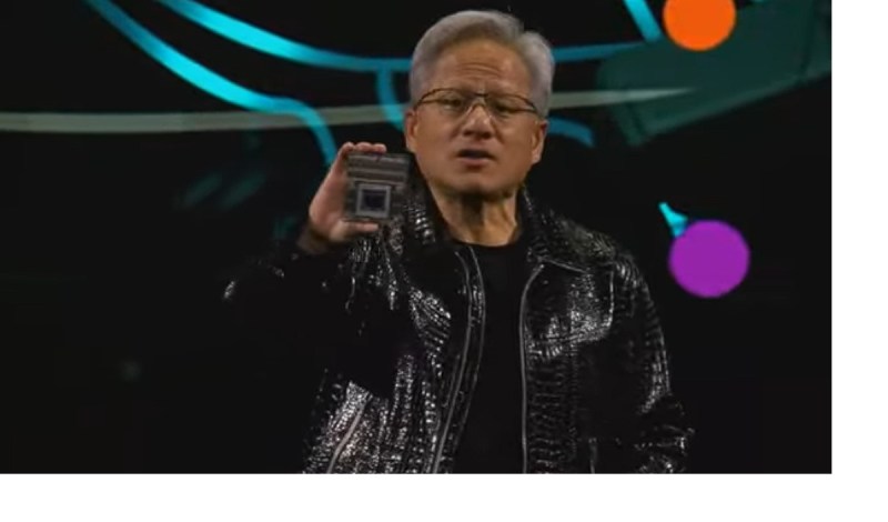Nvidia CEO Jensen Huang shows off Thor.