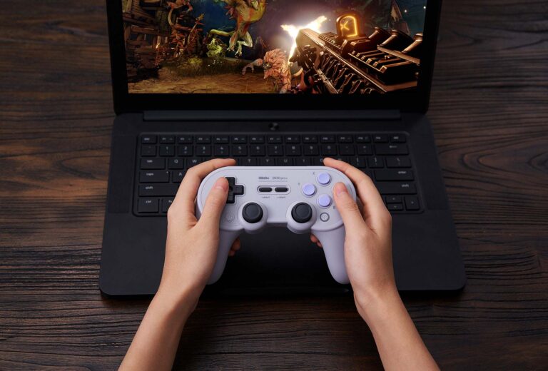 The 8BitDo SN30 Pro+ gamepad.