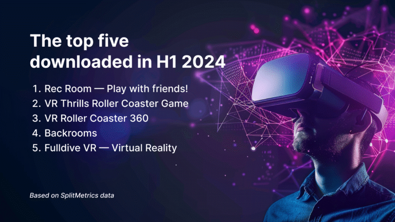 Splitmetrics top VR GAMEs by android downloads in h1 2024