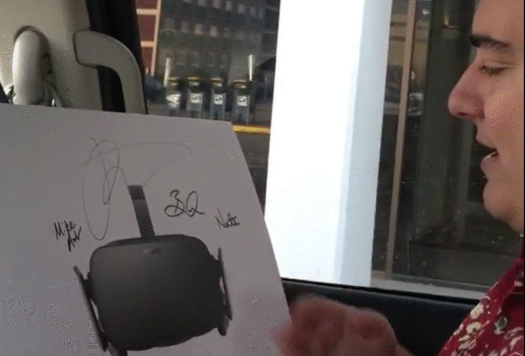 Watch Oculus founder Palmer Luckey deliver the first Rift preorder himself
