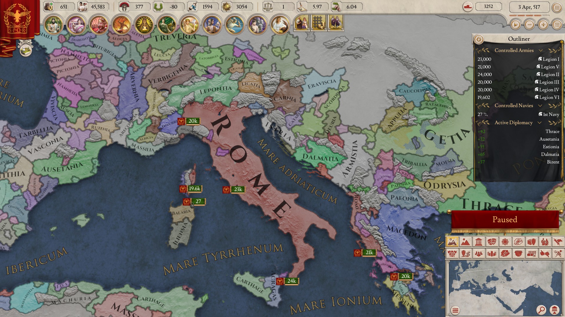 The rise of Rome in Imperator