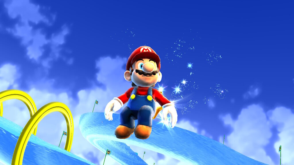 Mario flies, but he doesn't soar.