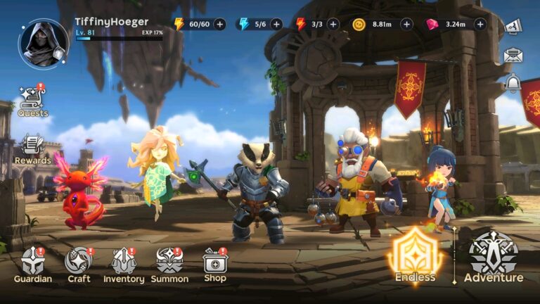 You select your team of fighters for Guild of Guardians.