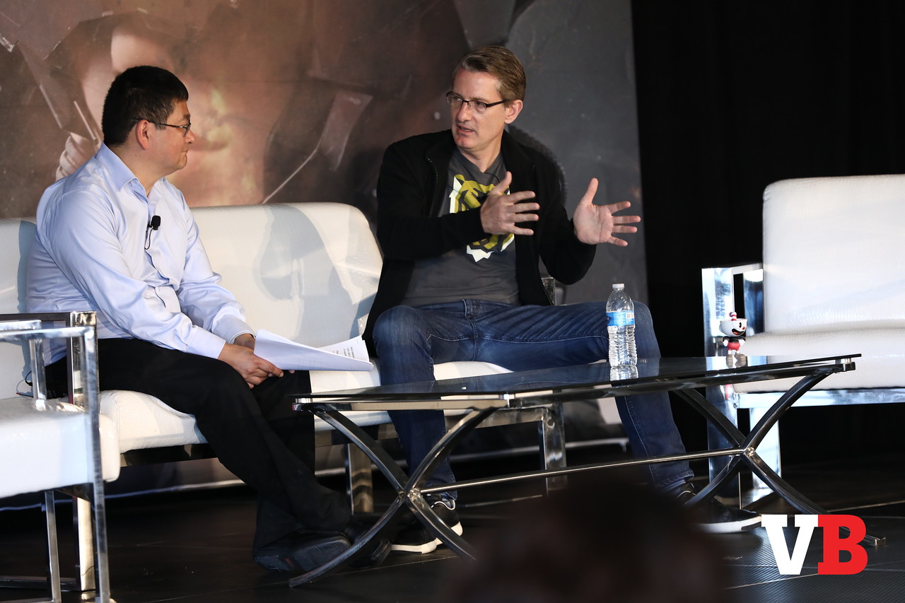 KSV eSports cofounder Kent Wakeford with Dean Takahashi at the GamesBeat Summit in 2018.