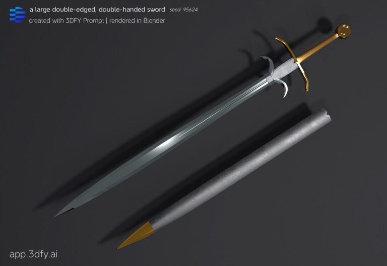 This sophisticated 3D sword was created from a text prompt.