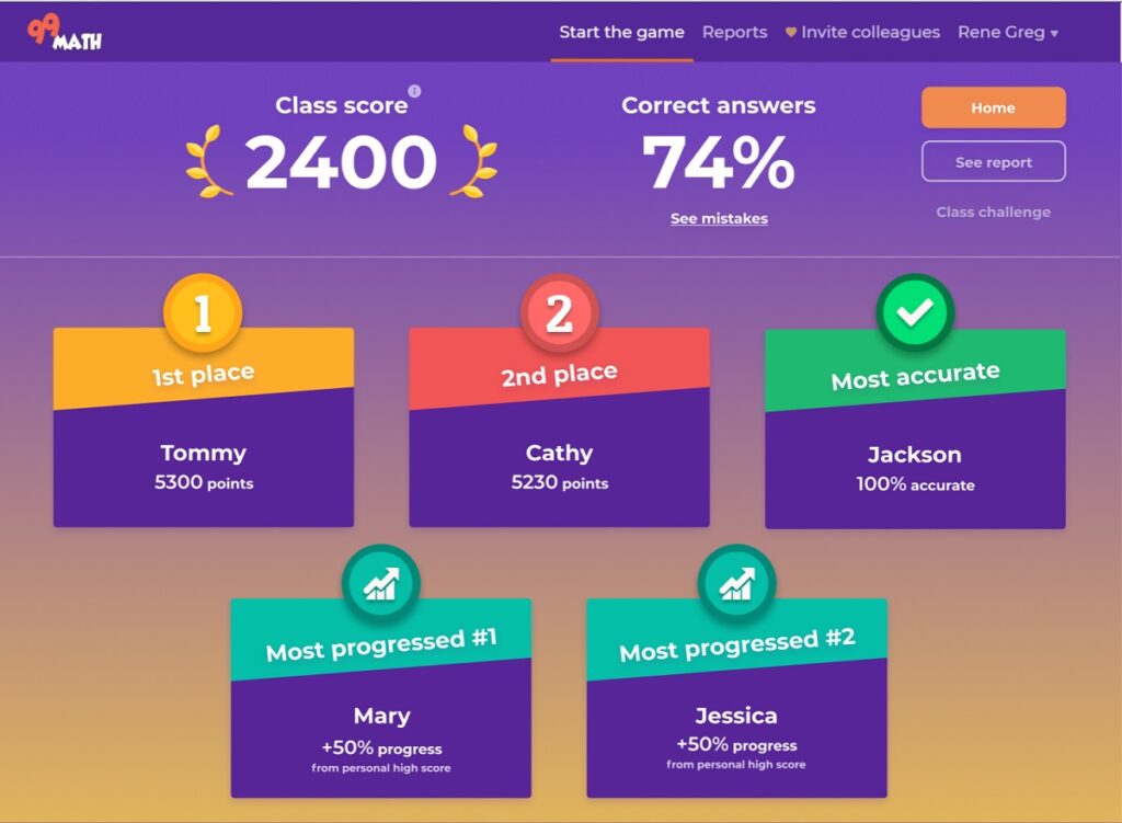 99math gets kids to compete against each other and it gives them rewards.