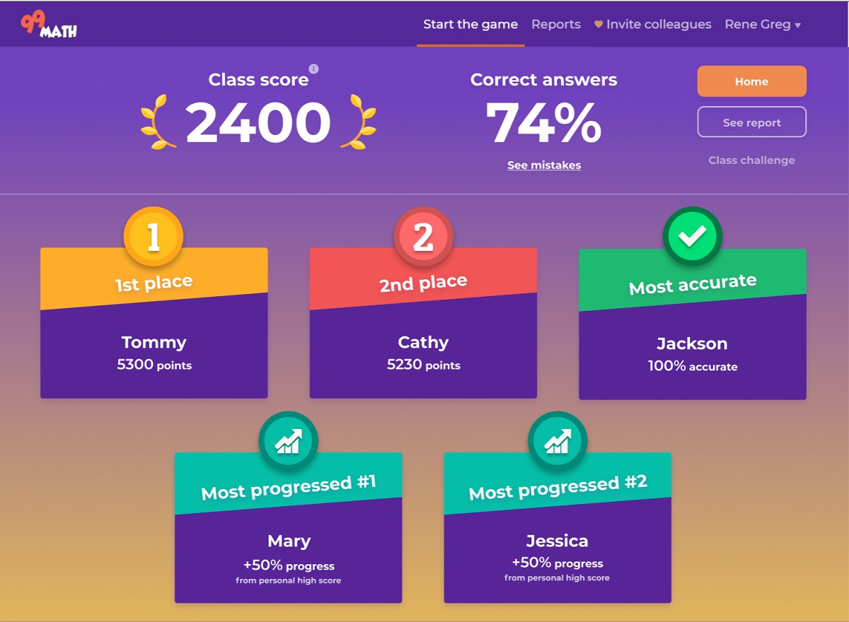 99math gets kids to compete against each other and it gives them rewards.