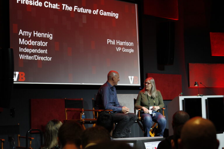 Phil Harrison and Amy Hennig at GB Summit 2019.
