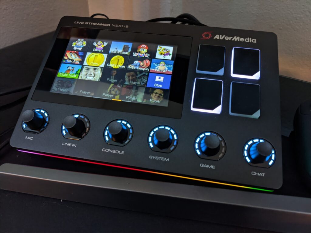 AVerMedia Live Streamer Nexus set up with my soundboard.