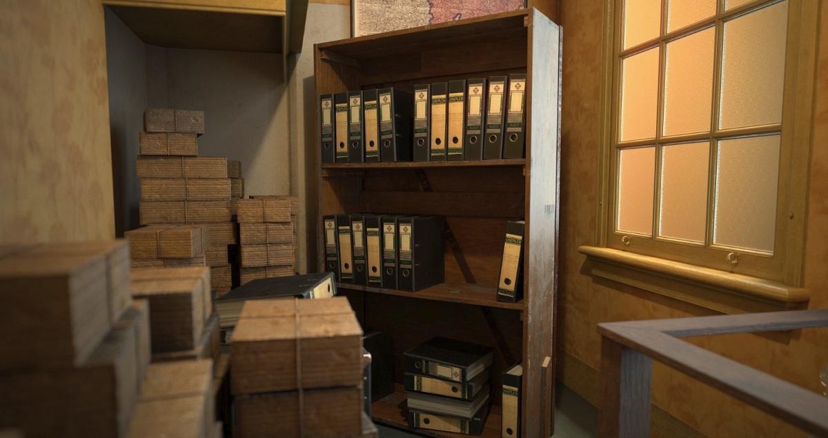 A bookcase opens into the secret annex of Anne Frank's house in Amsterdam.