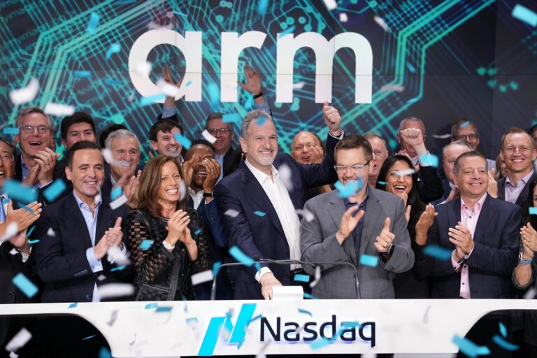Arm's IPO moment on Nasdaq in Times Square.
