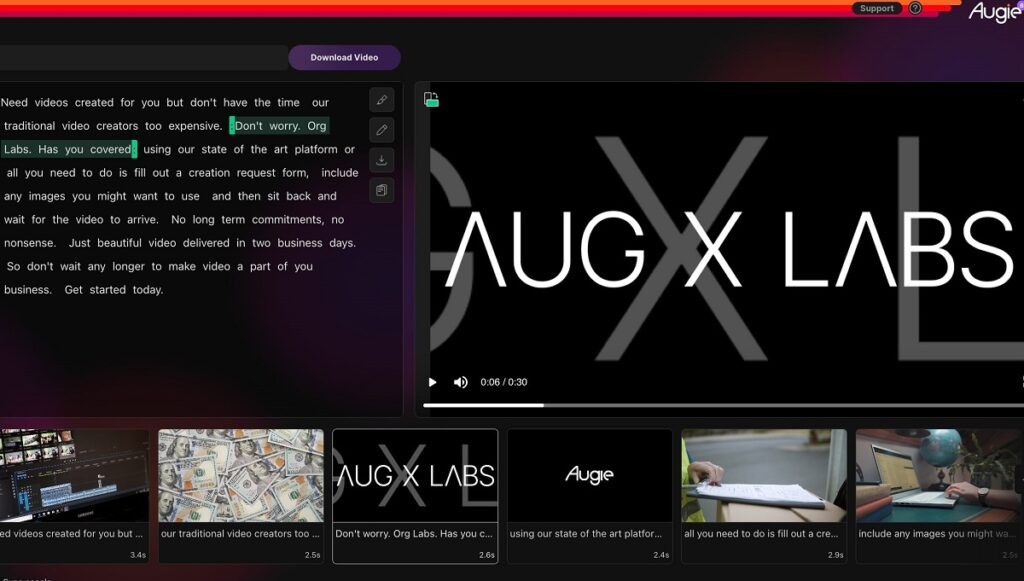 Augie helps make video production easier.