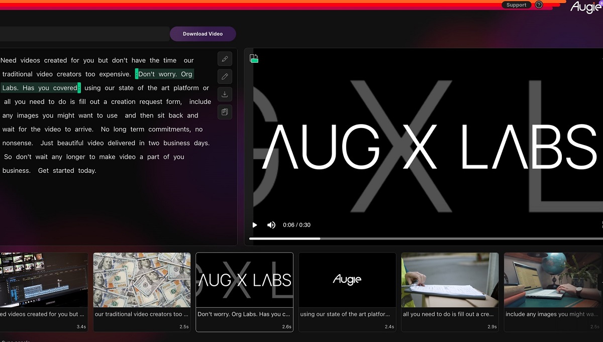 Augie helps make video production easier.