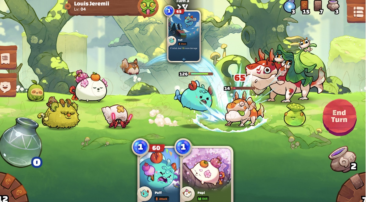 Axie Infinity: Origins battle system.