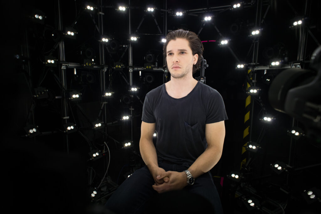 Here’s a handsome boy (Jon Snow actor Kit Harington) in a face scanner for Call of Duty