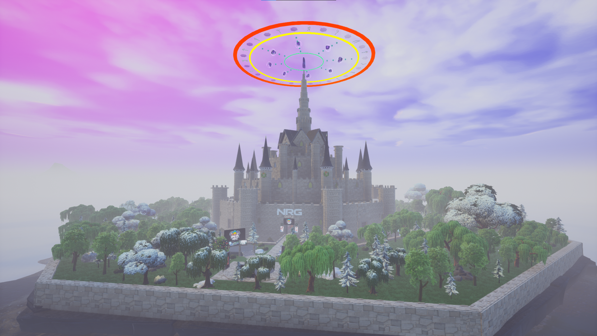 The NRG Content Castle inside Fortnite Creative